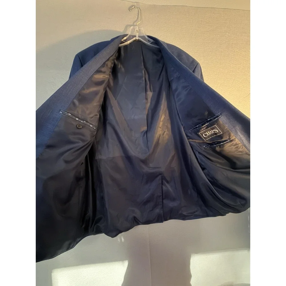 Chaps Blazer Sport Coat Mens 48 Cobalt Blue Lined Jacket Business Formal Wedding